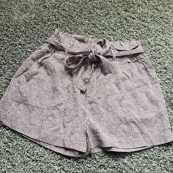 Thread & Supply Pants - Thread & Supply Mauve Dotted Paperbag Waist Shorts
